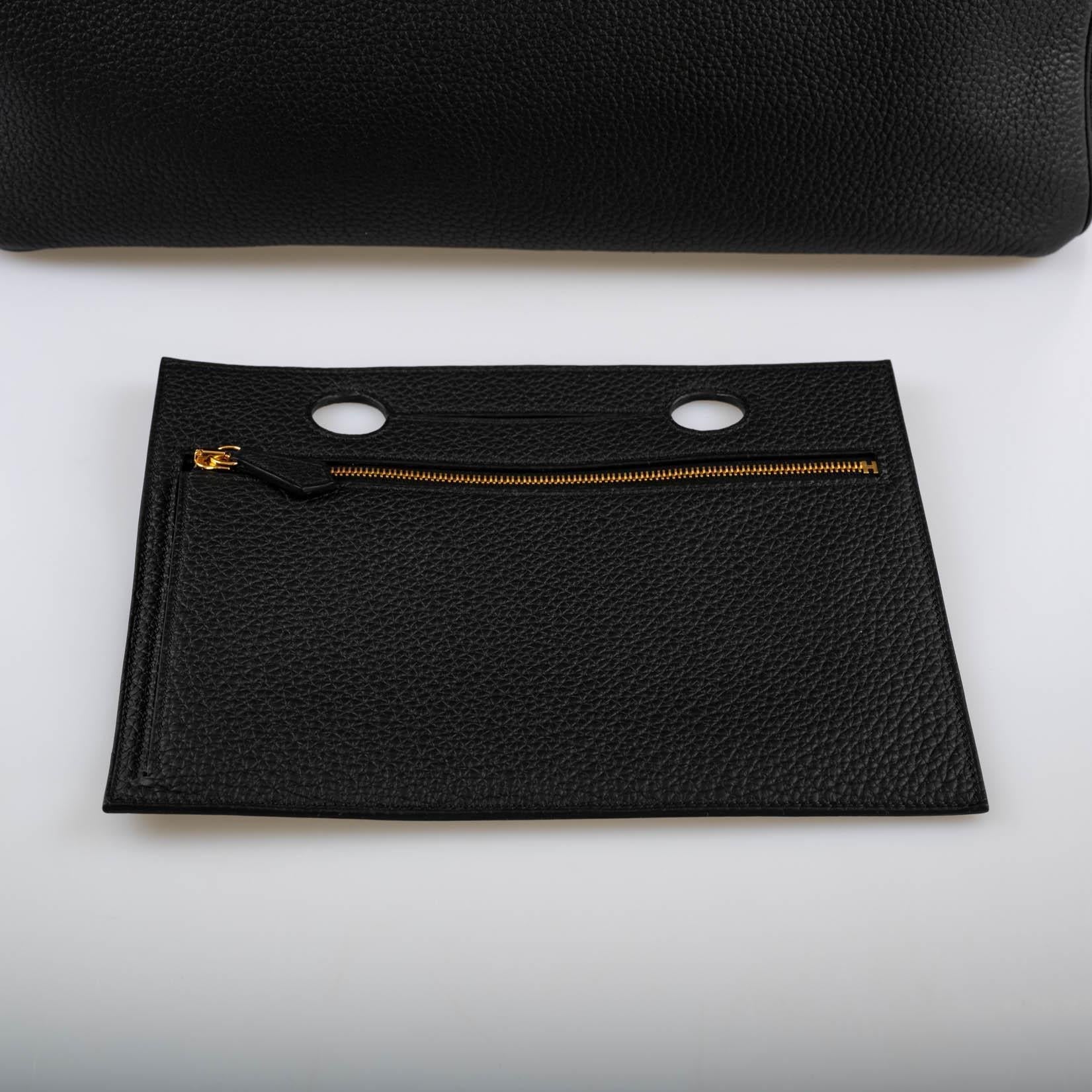 Hermes Birkin Pochette Backpocket Black Swift With Palladium Hardware - 2021, Z