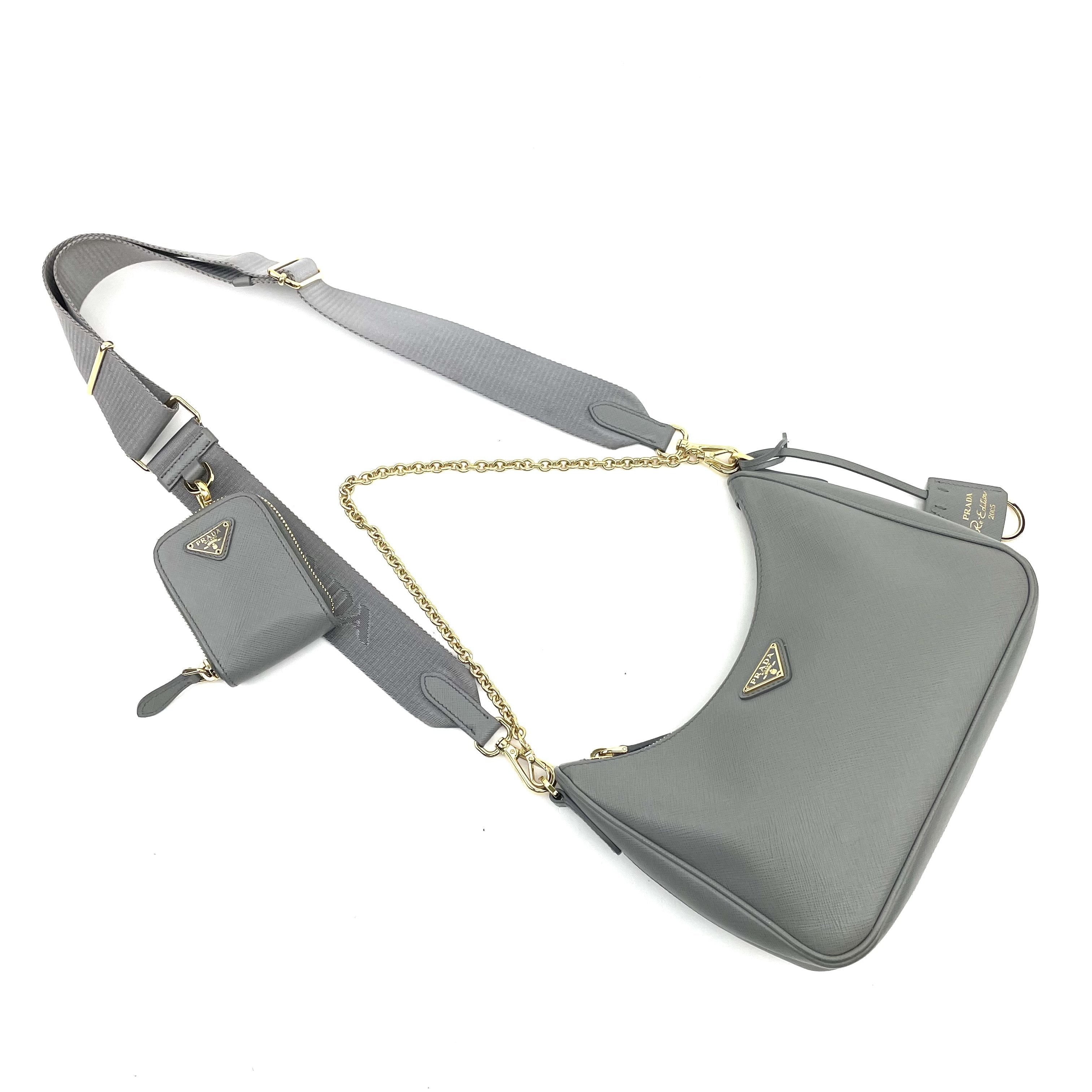 Saffiano Re-Edition 2005 Shoulder Bag Marmo