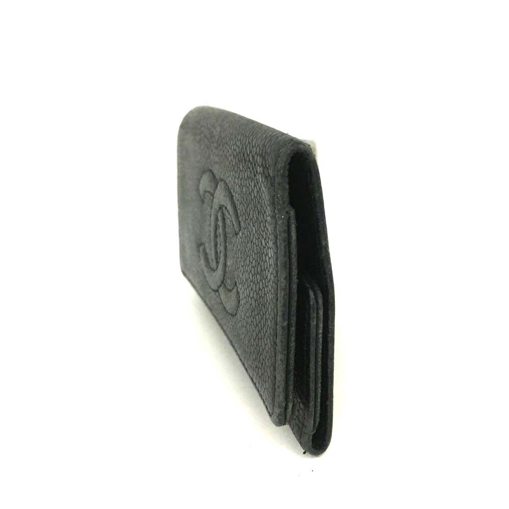 CHANEL Caviar Timeless CC 6 Key Holder Case Black