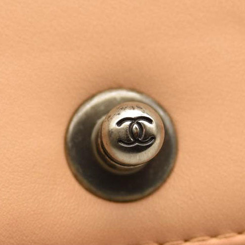 CHANEL Calfskin Chevron Quilted Medium Braided Boy Flap Beige