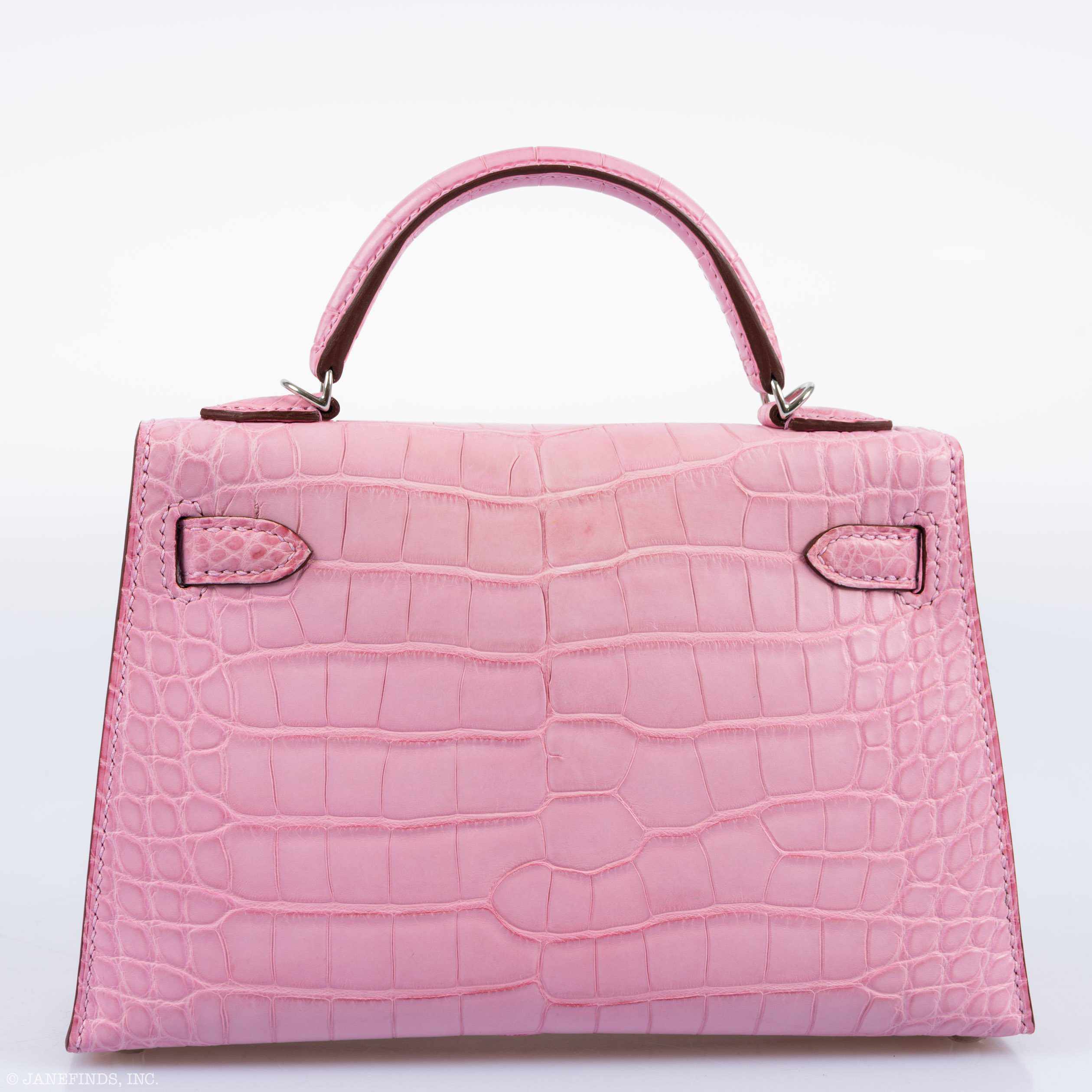 Hermes Kelly 20 Mini II Sellier 5P Bubblegum Matte Pink Alligator Palladium Hardware - 2020, Y